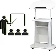 Pulpits Churches Lecterns 2-Level Open Storage Podium Stand Tilt Table Top ith Wheels and Brackets Pulpits Adjustable Height 85-115 Cm Podium Use Anywhere