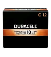 Duracell MN1400 Standard Battery, C, Alkaline, PK12 Lighting, Black, 10