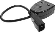 CAXUSD 3 Converter Cable to UK Socket 0.3m Ac Power Cord Power Extension for Laptops
