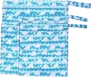 Kisangel 3Pcs Nappy Wet Bag Reusable Diaper Storage Pouch for Portable Nursery Organizer for Travel Camping and Diapering Essentials