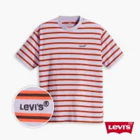 在飛比找Yahoo奇摩購物中心優惠-Levis 男款 重磅寬鬆版短袖條紋T恤 / 精工迷你刺繡L