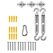 Stainless Steel Sun Shade Sail Hardware Kit Fixing Tool Hooks Triangle