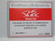 AUTO ART 1/18 CARDBOARD Certificate 0227 for HRT COMMODORE MARK SKAIFE 2003