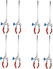 JECOMPRIS 4sets Flask Clamp Flasks Jig Test Tube Clip Laboratory Tools Experiment Equipment 3-prong Laboratory Clamp Laboratory Supply Condenser Tube Clip Clamp Stainless Steel 2pcs*4