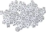 Dice 100 Pcs 8mm Plastic White Game Dice Six Sided Decider Birthday Parties Board Game Dice Set