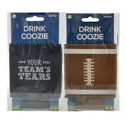 Drink Coozie Your Teams Tears & Football Theme Set Beer Can Cooler Tailgate