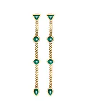 st. Moran 18K Plated 10.00 ct. tw. Malachite Lafeyette Earrings