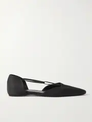 [TOTEME] TOTEME - The T-strap Faille Point-toe Flats - Black - IT36 IT 36 Black