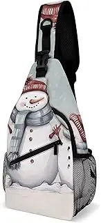 [YKLBV] Lightweight Chest Bag Crossbody Bag Winter Snowman Sling Backpack for Women Men Sports Travel