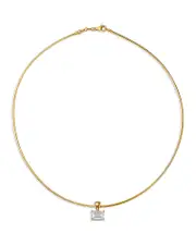 Bloomingdale's Fine Collection Certified Lab Grown Diamond Emerald Cut Omega Chain Pendant Necklace in 18K Yellow Gold, 2.0 tcw