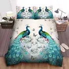 Peacock Doona Duvet Cover Pillowcase Double Queen Kid Women Gift Bedding King