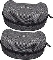 DONFAMDS 2pcs Large Hard Ski Goggles Case Zipper Protective Box for Snowboarding and Sports Eyewear Stylish and Portable Goggle Storage for Motorcycle Glasses