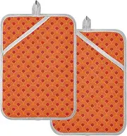 Pot Holders Kitchen Chinese Festive Pattern Orange Potholders with Pocket Hot Pot Holders Pads Oven Mitts 2 Pack
