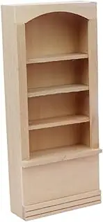 ERINGOGO Dollhouse Bookshelf Household Mini Bookcase Dolls Small Bookshelf Mini Bookshelf Dollhouse Decor Bookcase for Room Nursery Mini Bookcase Decor Home Mini Adornment Wooden Khaki
