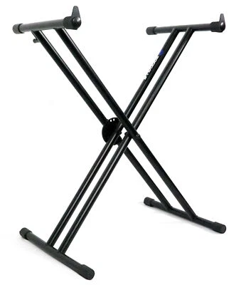 Rockville Double X Braced Keyboard Stand w/ Push Button Lock For Casio MZ-X300