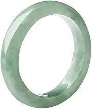 [BJIMIDTI] Natural Light Green Jade Ring(Size:5-12), A Grade Green Slim Jade Rings for Women 100% Real Stone Jade Band Ring Simple Gemstone Ring Jewelry Gift