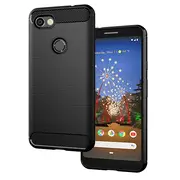 For Google Pixel 3A XL Case Rugged Shockproof Heavy Duty Anti Slip Protective Case Cover (Black)