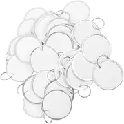 CAXUSD Metal Round Key Tags 200pcs Key Ring Labels for Car Office Home Strong Metal Tags
