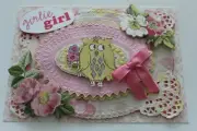 Anna Griffin "Baby Girl" w/Flowers 3D Handmade Layered Card