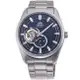 ORIENT 東方錶 SEMI-SKELETON 藍寶石鏤空機械錶 鋼帶款 藍色/40.8mm (RA-AR0003L)