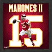 NFL Highland Mint Patrick Mahomes Impact Jersey Kansas City Chiefs Image 33x33cm
