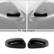Car Rearview Side Mirror Cover Trim For Jeep Compass 2017-2025 Accessories Black (for: Jeep)