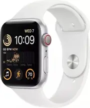 Apple Watch SE 2 Cell 44mm Silver Aluminum - NEW White Sport Band MNU13LL/A