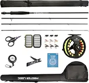 MASTER LOGIC Fly Fishing Rod and Reel Combo Starter Kit 30T Carbon Fiber Graphite Fly Rods(9FT 5/6WT 4PCS)