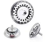 JZK Diameter 81 mm Universal Stainless Steel Kitchen Sink Filter Strainer Stopper Waste Plug