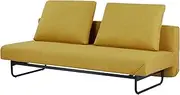 Kandy Sofa Bed Yellow Foldable Couch with Metal Frame Versatile Seating and Sleeping Option Compact Modern Design with Bonded Foam Padding for Comfortable Seating 300kg Capacity 93 H x 191 W x 96 D CM