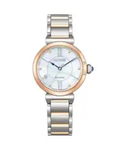 CITIZEN Women Analog Eco-Drive Casual Watch Classic Dress Mother of Pearl Dial W