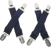 NULYLU Flexible Trouser Leg Holders 4pcs Elastic Pant Fixing Clips Clips for Men Women