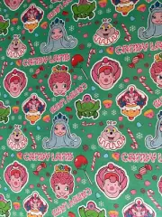 Candy Land Board Game Gift Wrapping Paper 2 Yards FOLDED Decoupage Hasbro Games