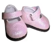 Pink Sparkle Mary Jane Shoes Fits 18 inch American Girl Dolls