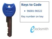 Genuine DORIC DS604 Key Blank cut your Code Number - Door Lock 96001 to 96522