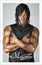 Norman Reedus - The Walking Dead - Daryl Dixon Signed 12x8 Inch Photo Print With Pre Printed Signature Autograph Gift Artwork Wall Art