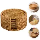 1 Set Round Placemats Braided Placemats Heat Resistant Coasters Outdoor