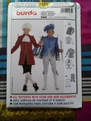 Burda Sewing Pattern 2461 Kids Costume Historical Size 6-12 NEW