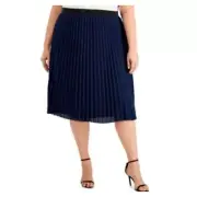 Adrianna Papell Womens Plus Size Shimmer Skirt Midnight Size 16W NWT