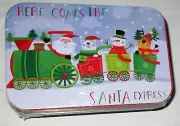 Christmas Gift Card Tin HERE COMES THE SANTA EXPRESS 4" x 2.75" x 1"