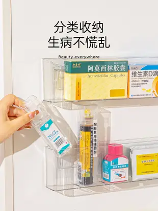 告別翻找藥品收納盒家用大容量壁掛置物架透明多層藥櫃急救箱子 (2.5折)