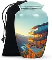 Nature Sunset Canyon Blue Cremation Urn for Women & Men - Large Memorial Tribute for Adult Male & Female - Funeral Burial Urn for Mom & Dad - 10 Inch