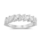 Bevilles Marquise Ring with 1.40ct of Laboratory Grown Diamonds in Sterling Silver and Platinum