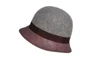 KANGOL Dapper Felt & Straw Cloche Hat - Eggplant Ladies Womens Wool Cap K0817LX