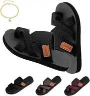 [Generic] Comfy Arch Support Flip Flops for Women Split Toe Stylish Hollow Mesh Slide Non-Slip Orthopedic Arch Support Sandals