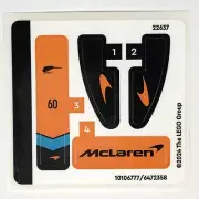 LEGO STICKER SHEET 30683 McLaren Formula 1 Car Speed Champions Polybag Decals