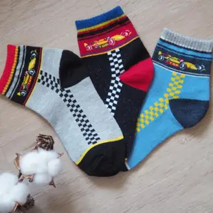 【凱美棉業】MIT台灣製 純棉賽車童襪 超涼薄款 F1賽車 大童 18-22cm (3色) -6雙組