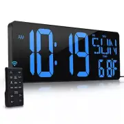 Large Digital Wall Clock with Remote Control 17.2 LED Large Display Timer wit...