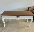 Handmade Balinese Console Table White Wood Tone