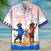 Labrador Hawaiian Shirts Independence Is Coming USA Patriotic Hawaiian Shirt H